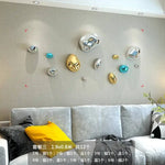 décoration murale moderne boules argent dorées fixations set intérieur