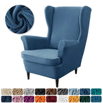 housse fauteuil oreilles velours extensible repose pied salon salon chambre