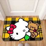tapis dessin animé hello kitty carreaux rouge blanc salon chambre coucher mignon résistant décoloration