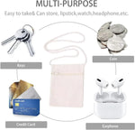 sac bandoulière toile coton beige clair élégants métalliques porte clés cartes monnaie écouteurs simple