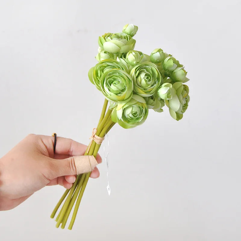 bouquet fleurs artificielles soie rose blanc vert clair moderne élégant décoration intérieur noël mariage