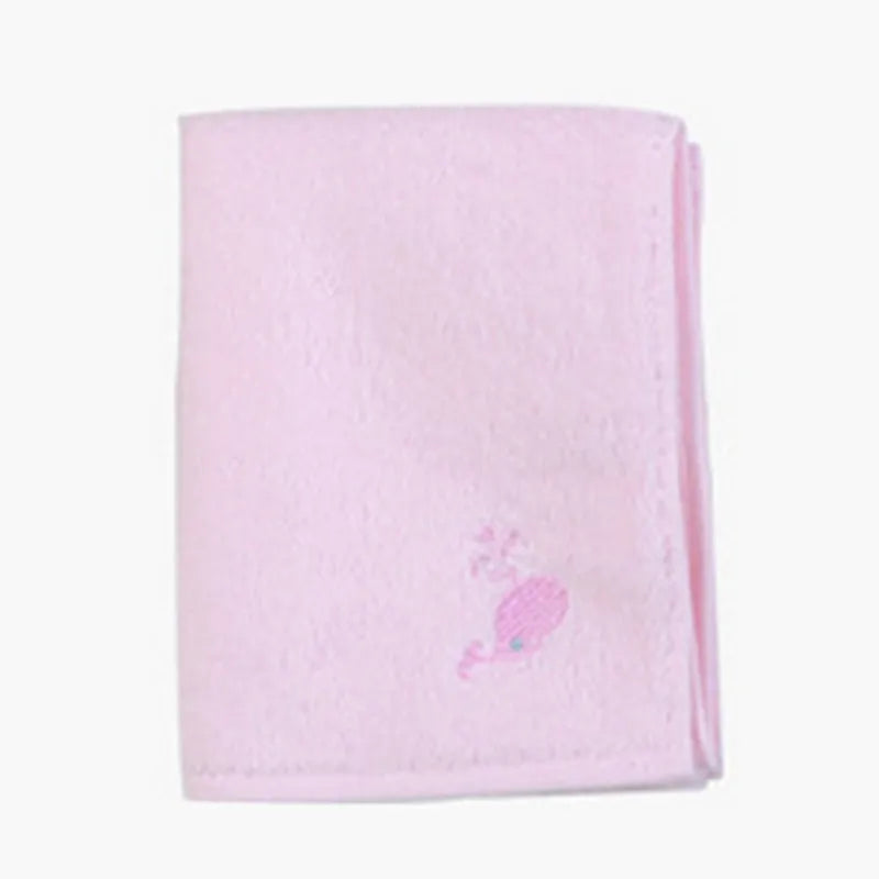 serviette coton bébé rapide douce broderie animaux blanc rose gris bleu noël