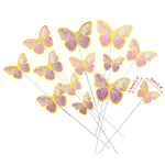 décoration gâteau papillon doré clips festif anniversaire transparent rose blanc