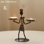 Statues décoratives métal noir beige marron artisanal moderne abstract character sculptural decoration vintage