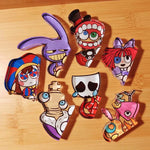 sticker table protection angle acrylique dessins animés yeux colorés sourires chapeaux accessoires violet rouge