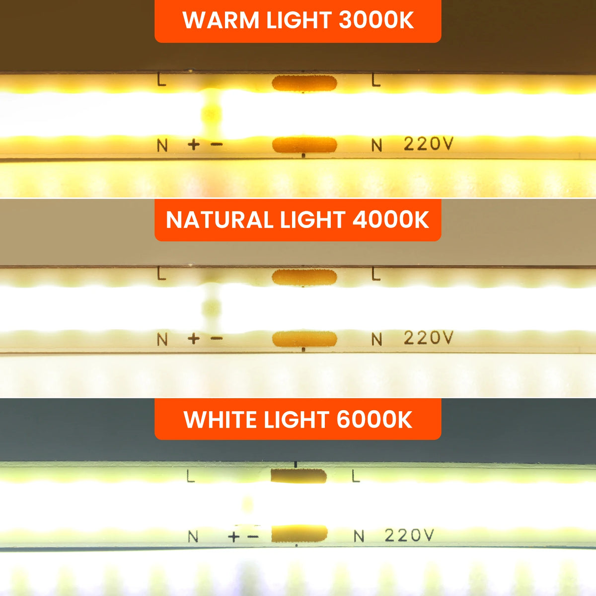 ruban led blanc decoupable 240leds/m 220v moderne adhésif 3000k 6500k salon