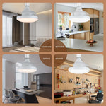 lampe ventilateur combinée moderne blanc éclairage quotidien télécommande surface cuisine chambre salle manger entrée