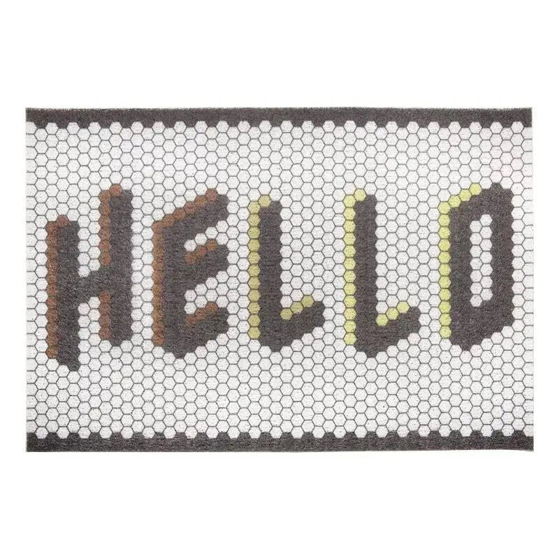 tapis d'entrée personnalisé moderne texte motif porte maison intérieur extérieur blanc