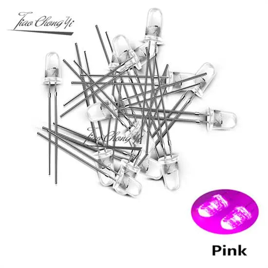 ampoules led 5mm violet jaune vert blanc rouge rose bleu transparentes standard 1000pcs
