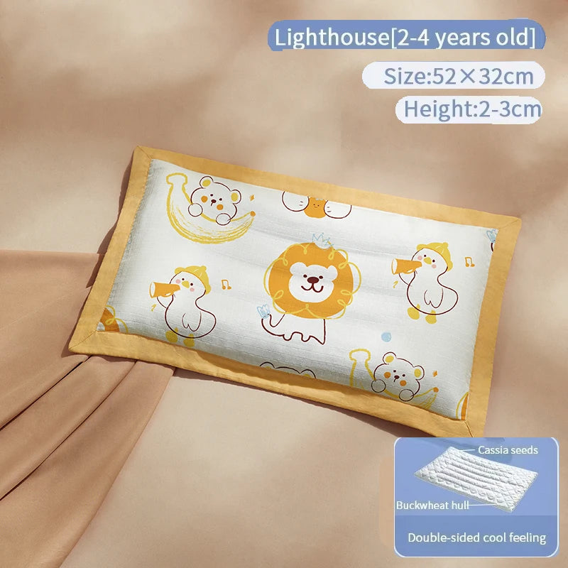 oreiller bébé dessin animé mémoire cou quatre saisons doux coton polyester
