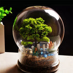 vase verre transparent terrarium miniature décoration arbre figurines fleurs