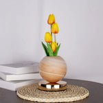 lampe table moderne rechargeable tulipes multicolores marbrées base métallique bleu rose orange violet rechargeable