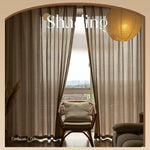 rideau moderne beige clair texture lin opacité salon chambre maison luxe