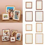 cadres photo bois rustique marron tailles diverses fond blanc opaques