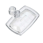 support savon transparent moderne adhésif salle bain organisation produit plat lisse