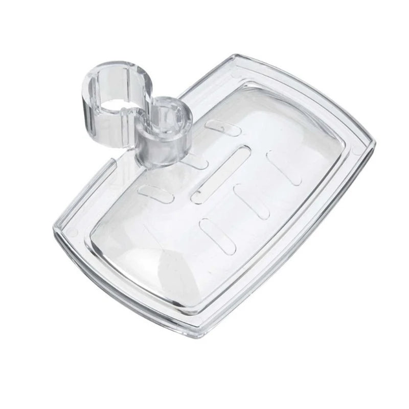 support savon transparent moderne adhésif salle bain organisation produit plat lisse