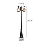 lampadaire vintage deux lanternes noir doré détails métalliques extérieur ip65 led