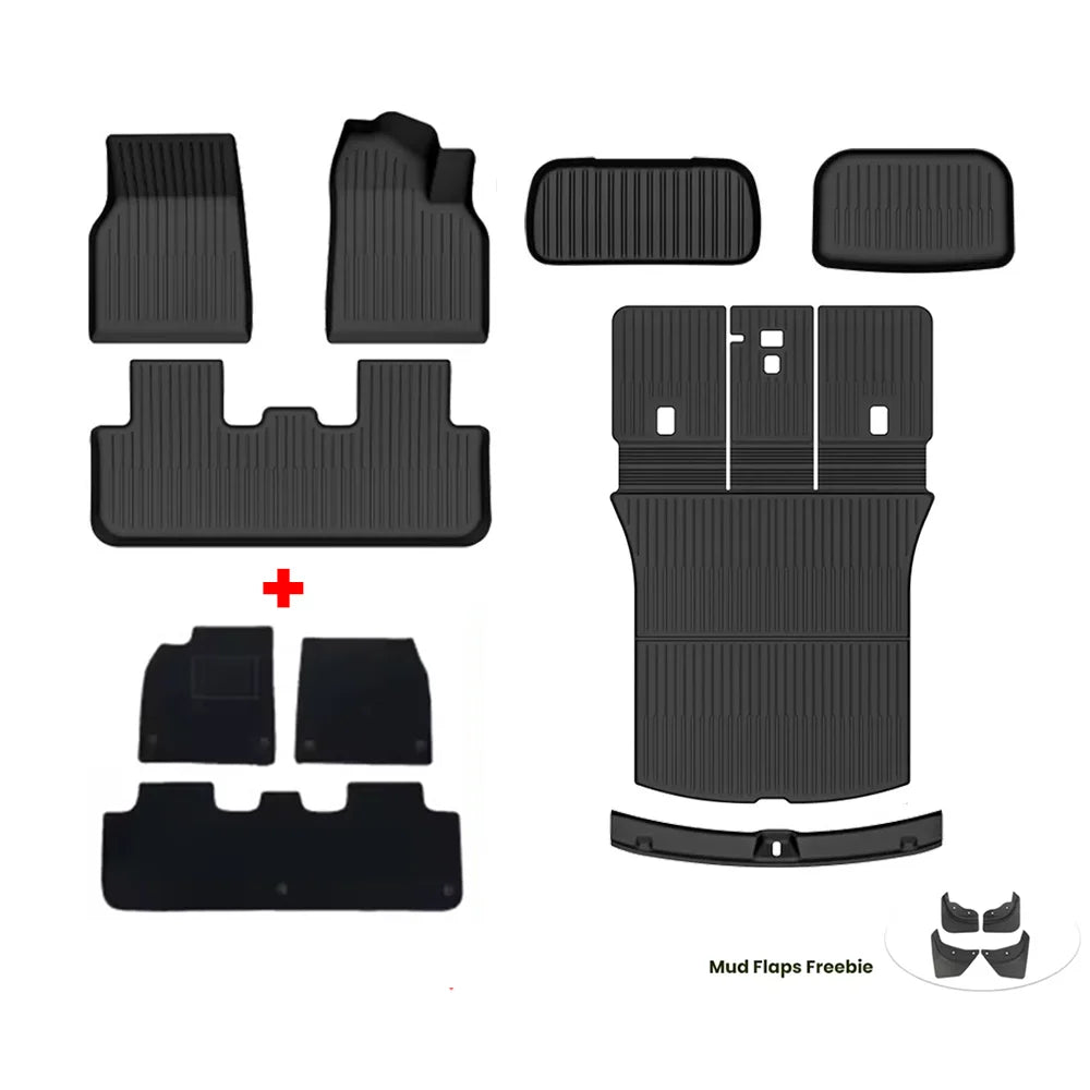 tapis sol antidérapant tpe noir rayures horizontales contemporain voiture pieces incluses