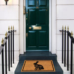 tapis d'entrée marron lapin fleurs antidérapant résistant extérieur intérieur classique imperméable