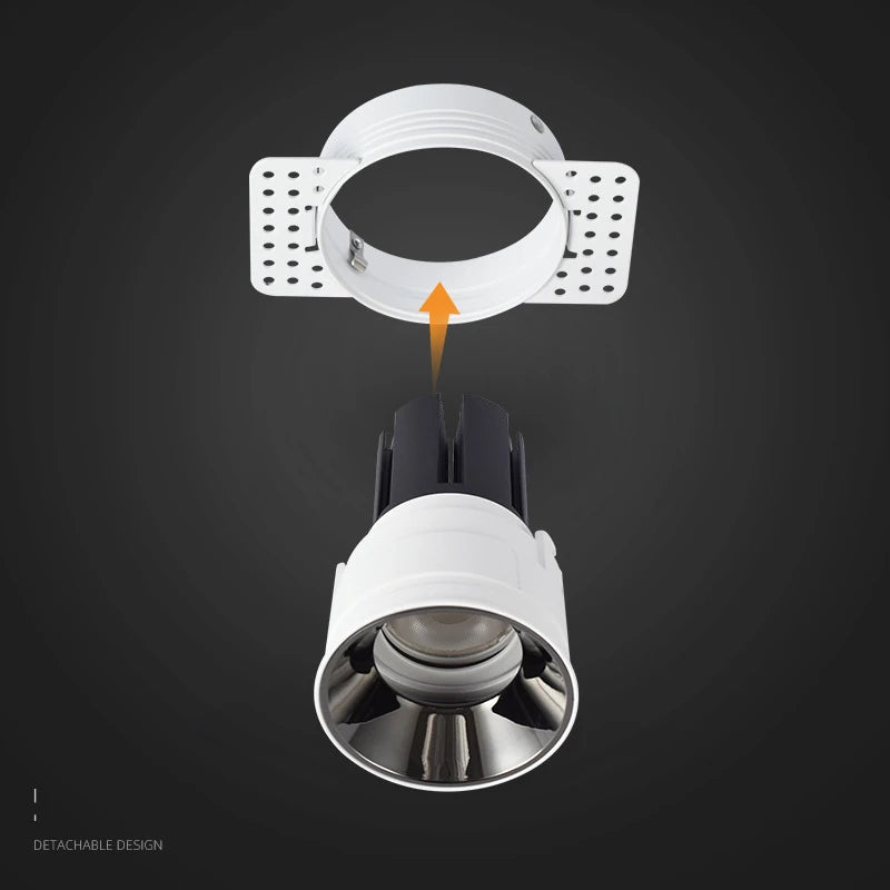 lot spots led encastrés blanc grille hexagonale anti reflet réglable moderne