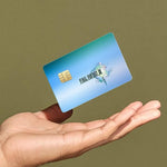autocollants carte bancaire final fantasy moderne bleu vert waterproof réutilisable set stickers papier