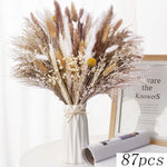 bouquet fleurs séchées naturelles vase boho décoration intérieure anniversaire noël valentin rouille blanc