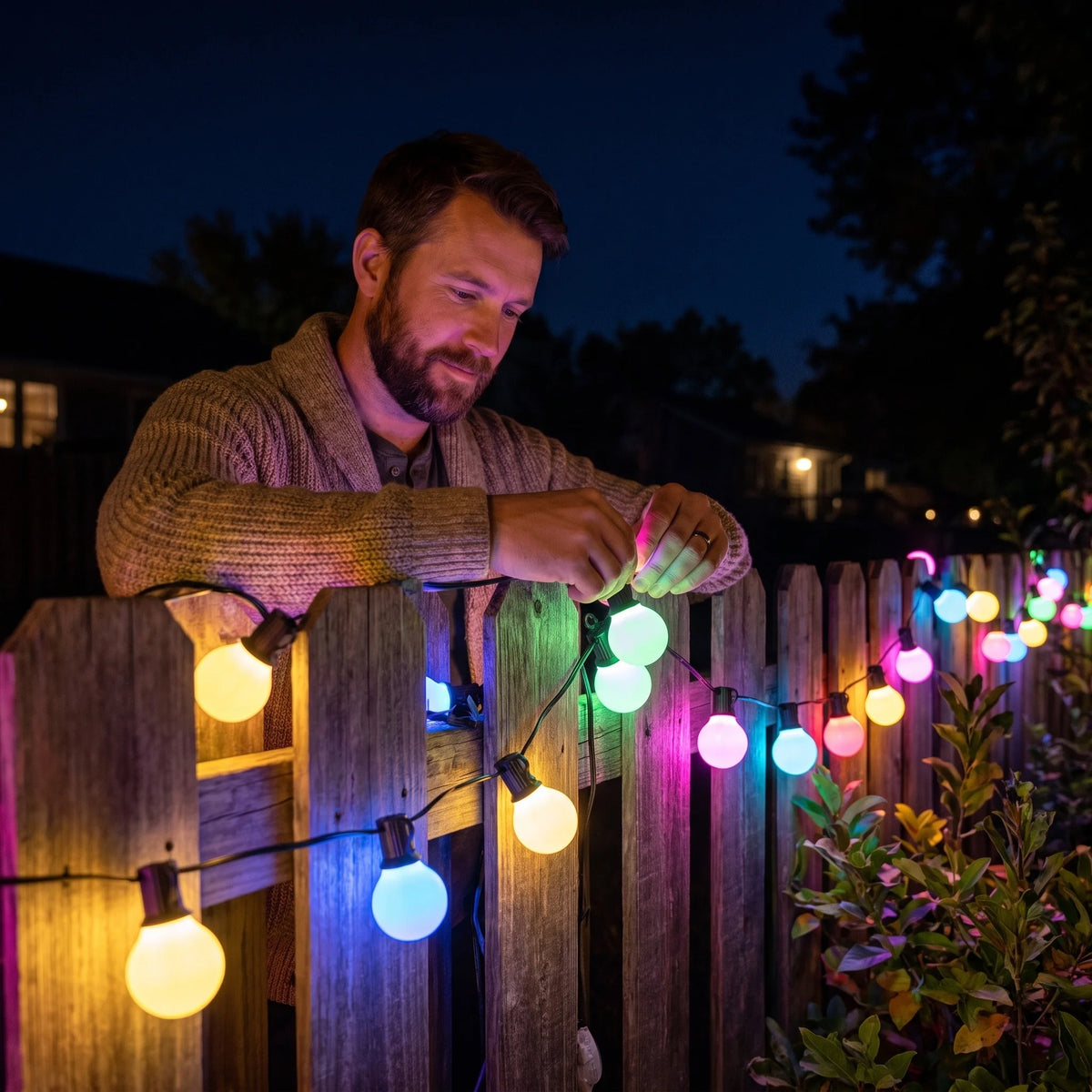 guirlande lumineuse multicolore boules sphériques clips moderne télécommande adaptateur usb alexa google assistant