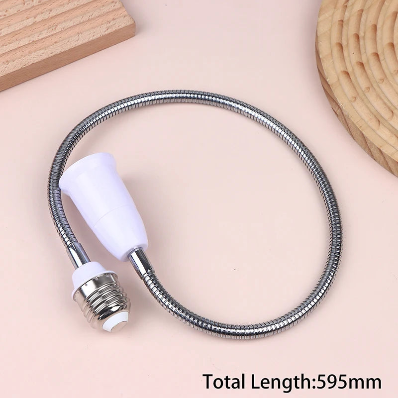 connecteur flexible ampoule e27 blanc argenté texture spirale moderne adhésif 195mm 295mm 395mm 495mm