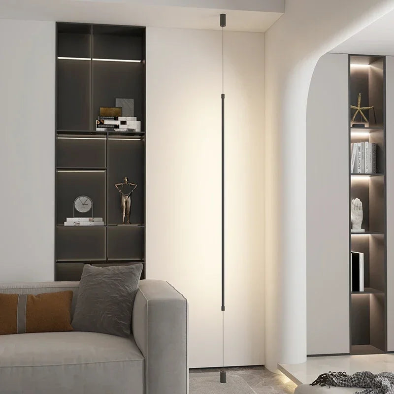 lampe poser moderne noire led adhésif 6w 10w lisse aluminium câble électrique