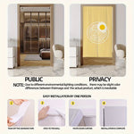 rideau porte moderne minimaliste jaune clair oeuf blanc polyester durable waschbar manageable chambre cuisine