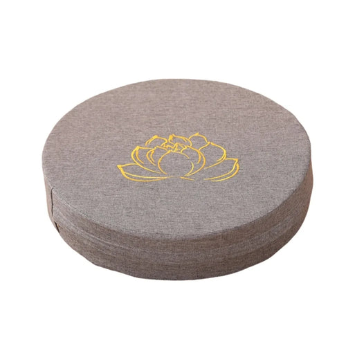 coussin méditation yoga rond broderie fleur lotus mousse épaisse siège salon japonais