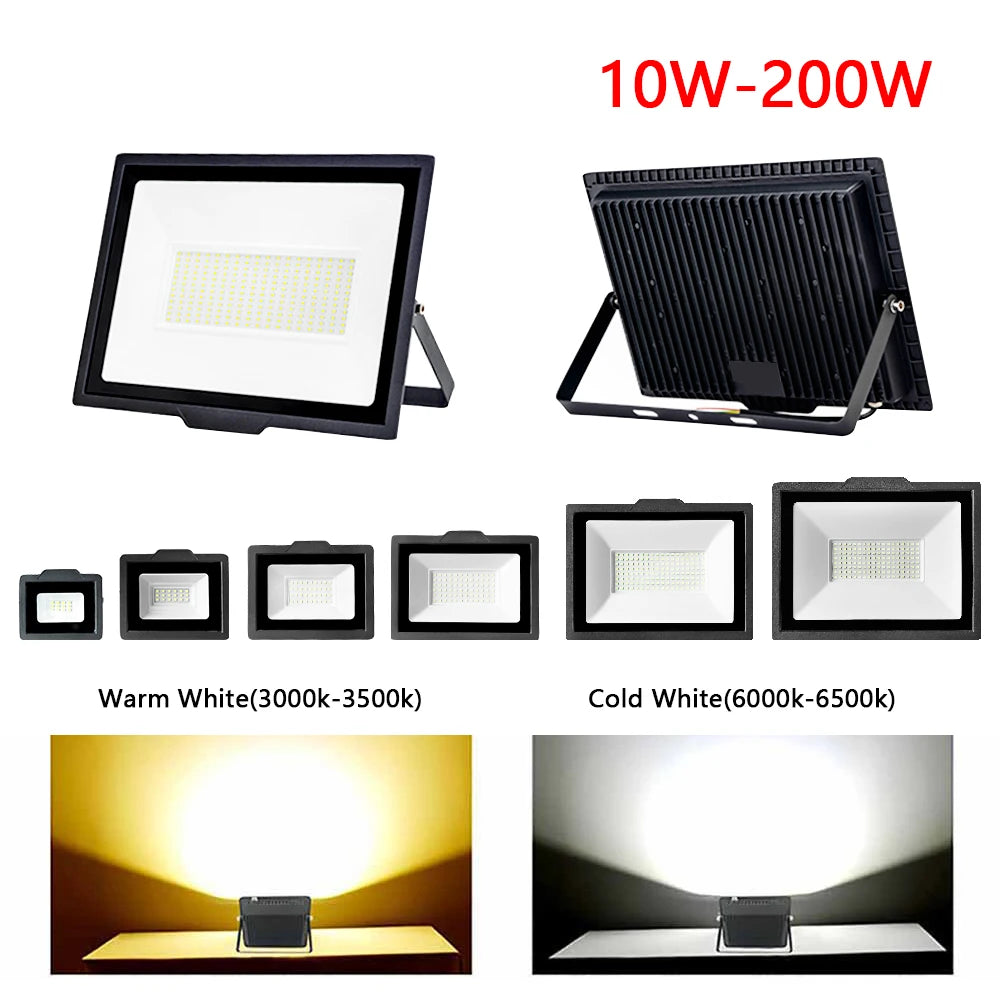 projecteur led extérieur ip67 étanche noir moderne flux lumineux 2000 82000 vde ul rohs