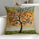 housse coussin multicolore arbre abstrait moderne polyester 45x45cm zip invisible facile laver canapé lit