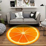 tapis rond fruits coloré moderne salon chambre enfants sol décor éco rouges verts oranges