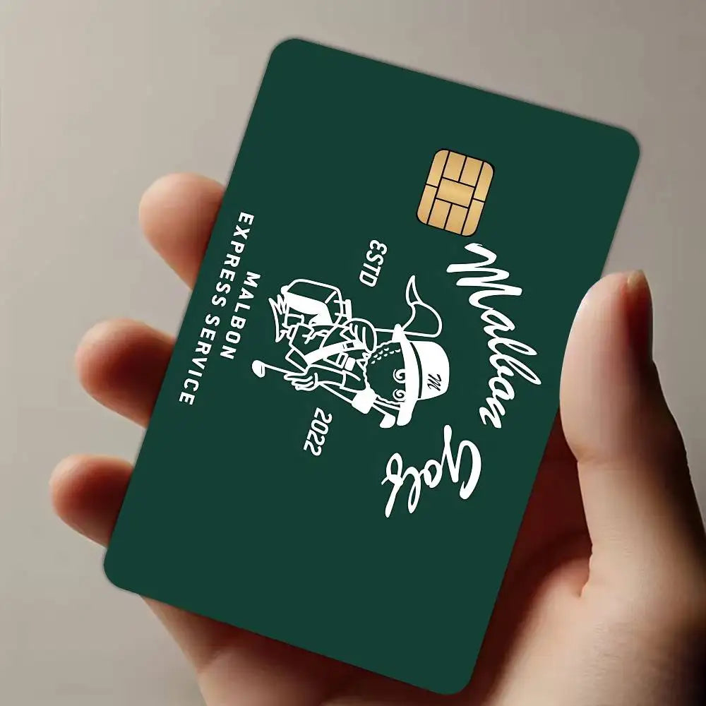 autocollant carte crédit protection personnalisable moderne imprimé floral vert bleu