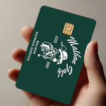 autocollant carte crédit protection personnalisable moderne imprimé floral vert bleu