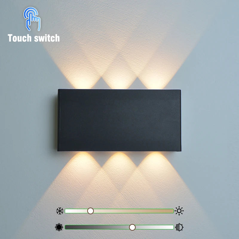 lampe murale led portable noir bois moderne adhésive rechargeable tactile type