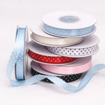 ruban polyester largeur 10mm pois blancs noir blanc rouge bleu clair unique opacité décoration