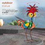 décoration noël métal coq animal couleur oiseau rustique statuette festive pastel