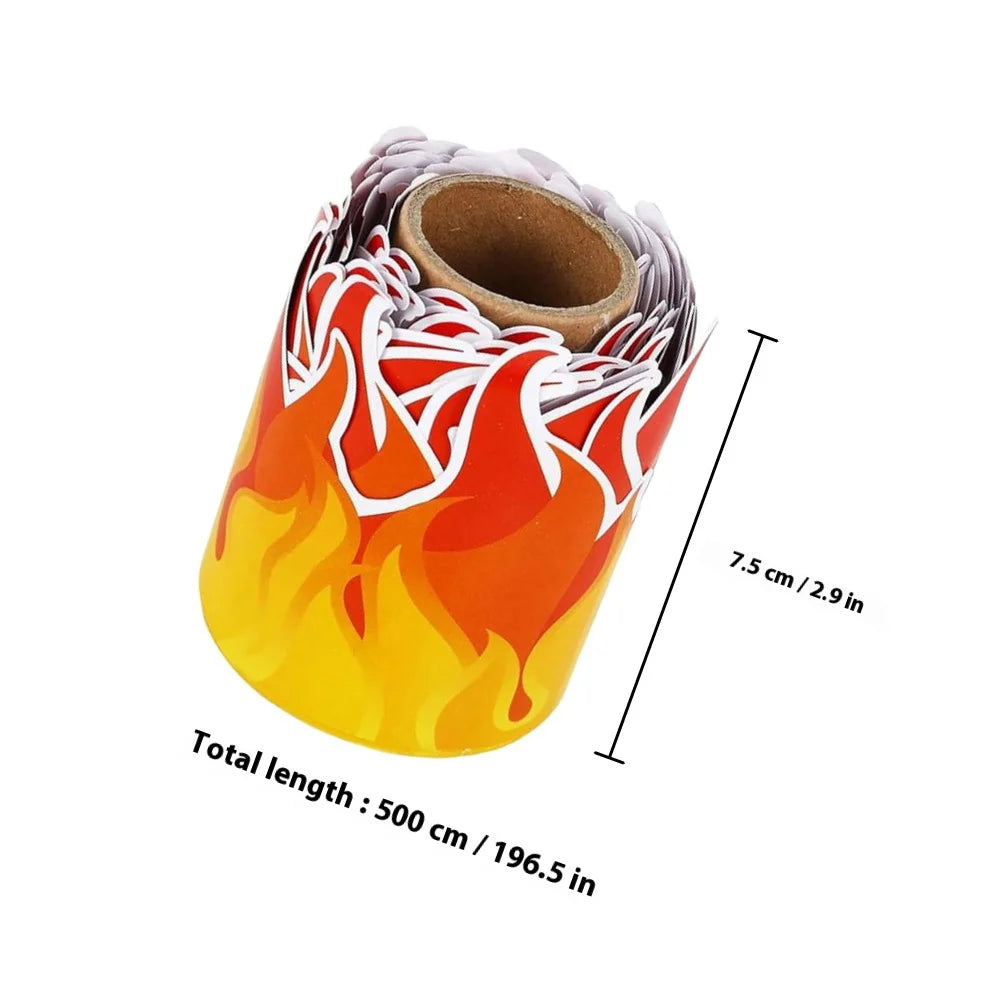 ruban autocollant flame moderne jaune rouge blanc classe décoration bordure tableaurollable