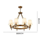 lustre tissu bronze doré lumières classique vintage salon chambre coucher
