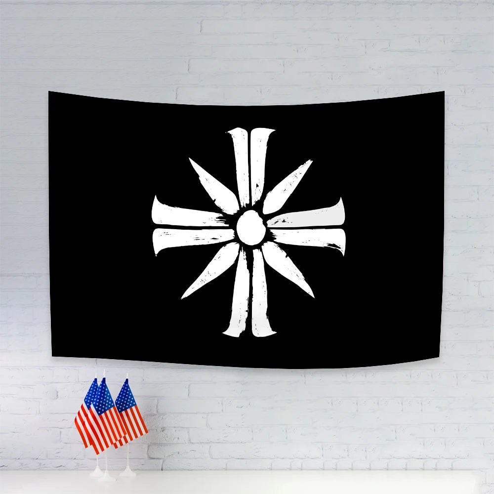 drapeau classique patriotique étoiles blanches rayures rouges blancs dorés tissu super tex polyester decoration