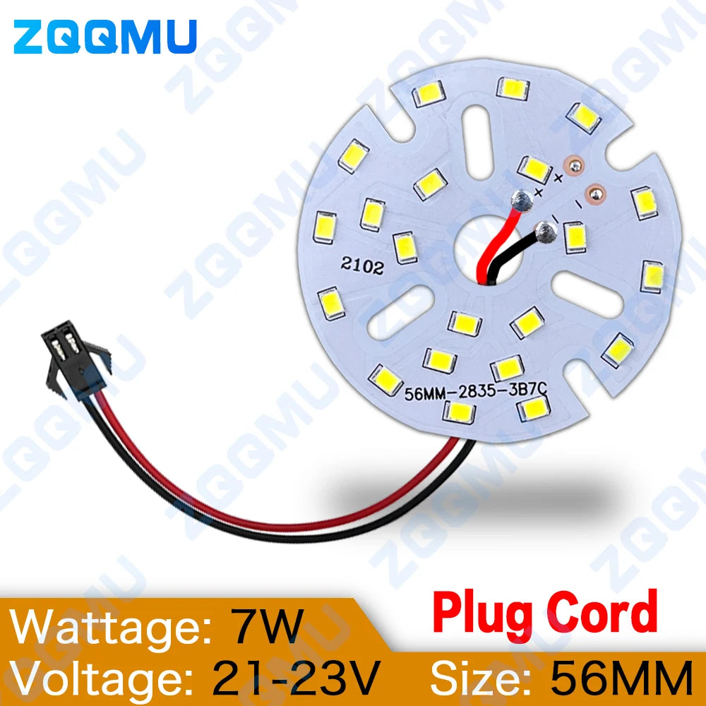 plaque led 7w 48mm 56mm 65mm smd2835 adhésif blanc neutre moderne câble électrique��