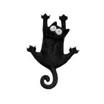 aimant figurine chat noir texture réelle yeux blancs aimant intégré décoration réfrigerateur memo erotique