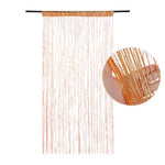 rideau frange brillante polyester moderne festif argenté bleu orange blanc noir barre suspension chambre