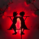 applique murale led silhouette anime noir décoration chambre veilleuse lumineuse personnage japonais