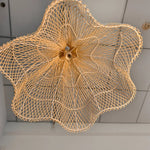 suspension rotin tressé naturel moderne rustique chaîne métallique opacité 60cm chambre restaurant