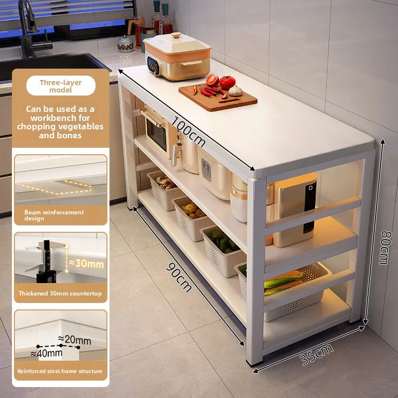 meuble cuisine blanc moderne tiroirs tablettes roulettes multifonctionnel 120cm 60cm 80cm