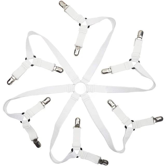 sangles lit clips métalliques blanc noir moderne fixations drap couette anti dérapage