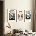affiches murales minimaliste moderne textes imprimés illustrations cadre bois chambre salon deco
